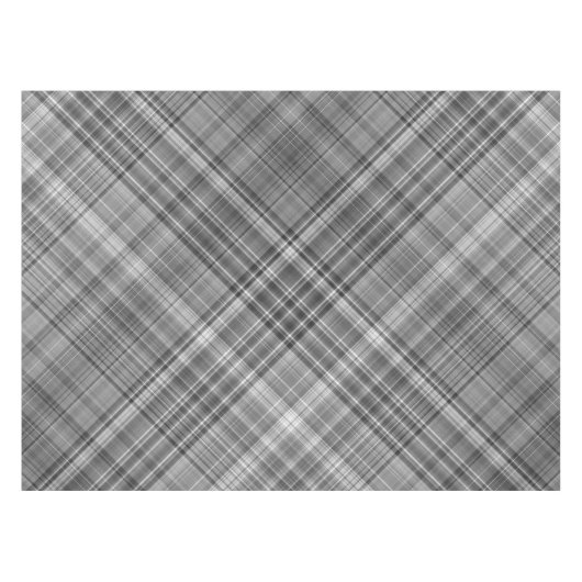 Grijswaarden Grijs en Wit Plaid Tafelkleed (Voorkant (Horizontaal))