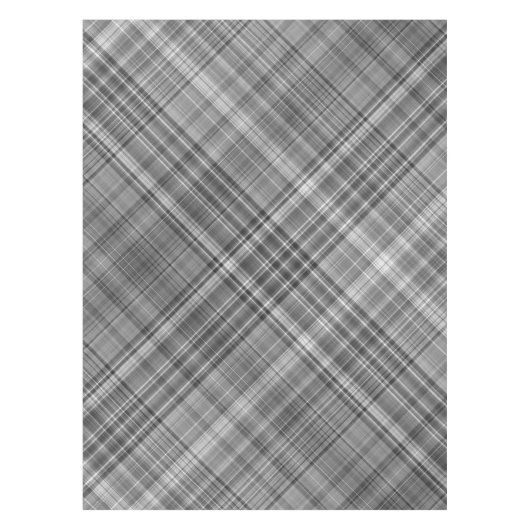 Grijswaarden Grijs en Wit Plaid Tafelkleed (Voorkant)