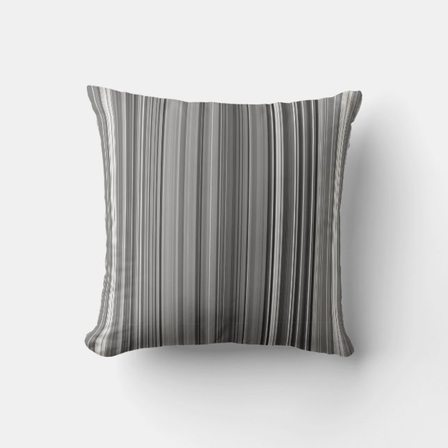 Grijswaarden grijze streep kussen (Voorkant)