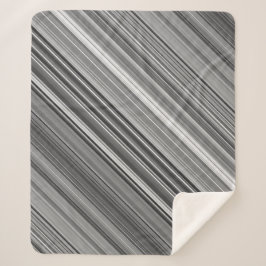 Grijswaarden grijze streep sherpa deken