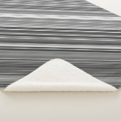 Grijswaarden grijze streep sherpa deken (3/4)