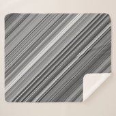 Grijswaarden grijze streep sherpa deken (Voorkant (horizontaal))