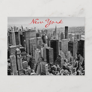 Grijswaarden Red Script New York City Night Post K Briefkaart