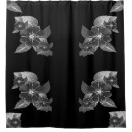 grijswaardenbloem douchegordijn