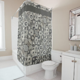 grijswaardengeometrie douchegordijn