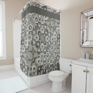 grijswaardengeometrie douchegordijn