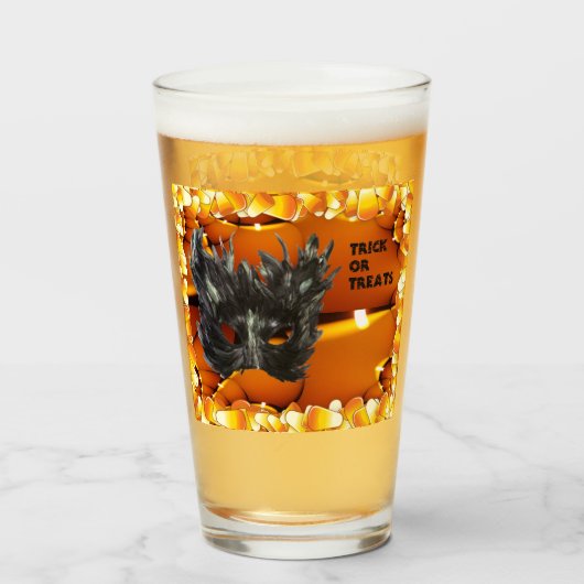 Grijszwart Halloween-masker Glas (Voorkant gevuld)