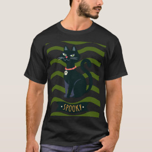Grijszwarte Kat Brutaal Vrouwelijk Halloween Kost T-shirt