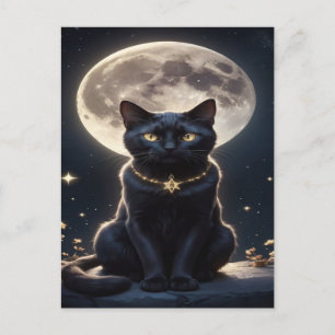 Grijszwarte Kat Halloween Behang — 2025 Nacht! Feestdagenkaart