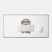 Grijszwarte Kat Pun Halloween Vintage Gravure S Bureaumat (Keyboard & Muis)