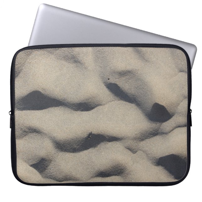 Grijzand Laptop Sleeve (Voorkant)
