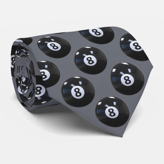 Grijze 8 Ball Biljart Poolspeler Cool Stropdas (Opgerold)