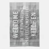 Grijze aangepaste koken liefhebber grappig gezegde theedoek (Verticaal)