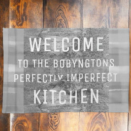 Grijze aangepaste koken liefhebber grappig gezegde theedoek