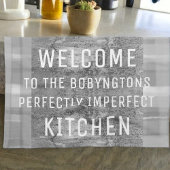 Grijze aangepaste koken liefhebber grappig gezegde theedoek