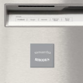 Grijze aangepaste monogram minimalistisch magneet (Insitu (Vaatwasser))