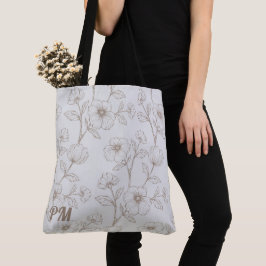 Grijze aangepaste monogram tote bag
