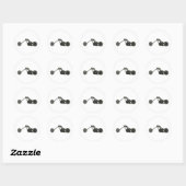Grijze aangepaste motorfiets ronde sticker (Vel)