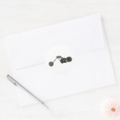 Grijze aangepaste motorfiets ronde sticker (Envelop)