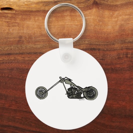 Grijze aangepaste motorfiets sleutelhanger (Voorkant)