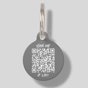 Grijze aangepaste QR-code   PET-ID-tag scannen Huisdierpenning