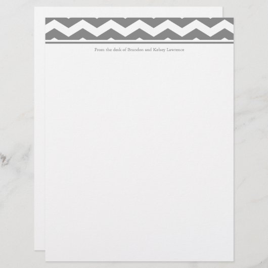 Grijze aangepaste schrijfstijl met onderhandse kop (Voorkant / Achterkant)