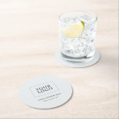 Grijze Aangepaste zakelijke Logo Ronde Kartonnen Onderzetter (Insitu)