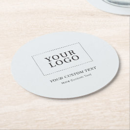 Grijze Aangepaste zakelijke Logo Ronde Kartonnen Onderzetter