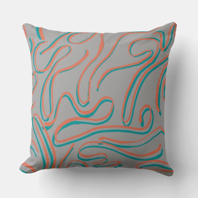 Grijze abstract naadloos patroon kussen (Voorkant)