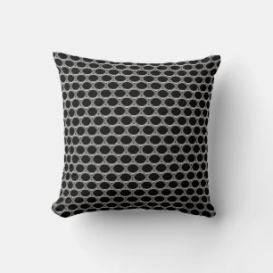 Grijze abstracte cirkel geometrisch patroon op zwa kussen