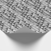 Grijze Abstracte driehoeken Retro Pine Tree Kerstm Cadeaupapier (Hoek)