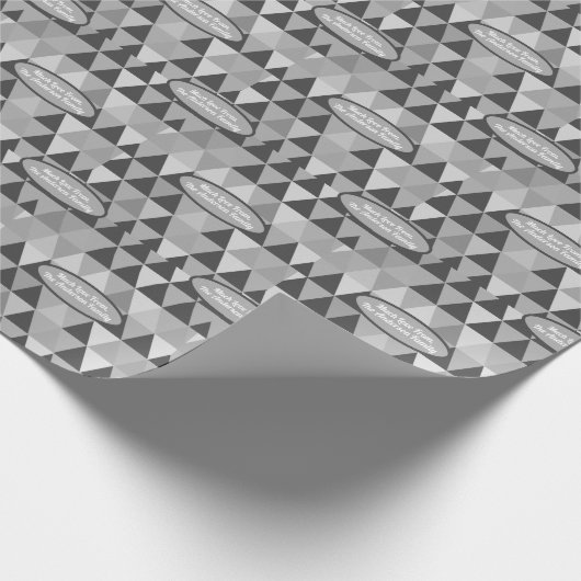 Grijze Abstracte driehoeken Retro Pine Tree Kerstm Cadeaupapier (Hoek)