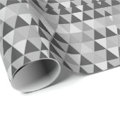 Grijze Abstracte driehoekspatroon Retro Cadeaupapier (Rol Hoek)