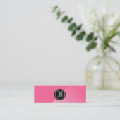 Grijze Abstracte gothische monogram Mini Visitekaartje (Staand voorkant)