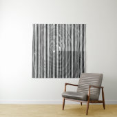 grijze abstracte horizontale lijnen wandkleed (In Situ (horizontaal))