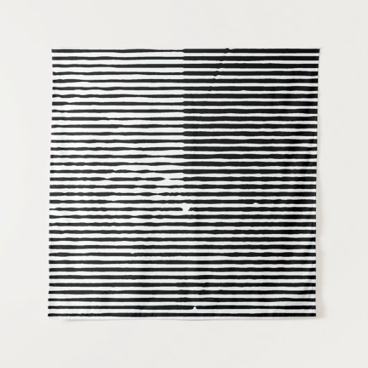 grijze abstracte horizontale lijnen wandkleed (Voorkant)