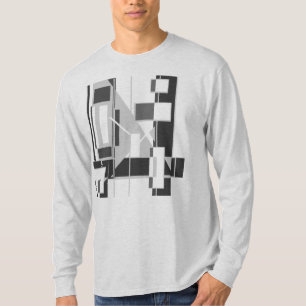 Grijze Abstracte kunst kubistische geometrische MC T-shirt