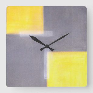 'Grijze' Abstracte kunstklok Vierkante Klok
