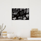 Grijze abstracte poster (Keuken)