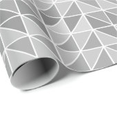 Grijze Abstracte Retro driehoekspatroon ra Cadeaupapier (Rol Hoek)
