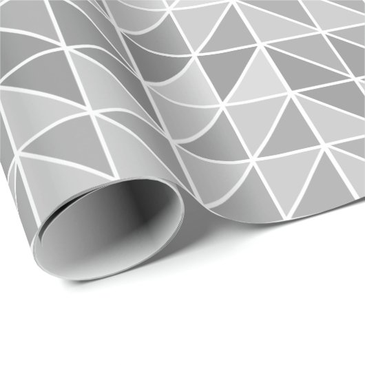 Grijze Abstracte Retro driehoekspatroon ra Cadeaupapier (Rol Hoek)