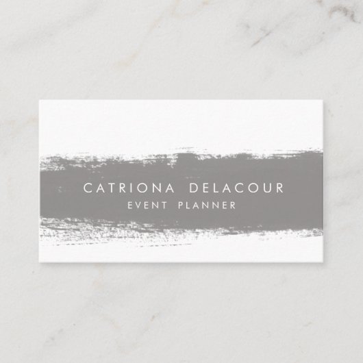 Grijze Abstracte Waterverf Splash Visitekaartje (Voorkant)