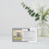 Grijze AC Unit Verwarming Koeling HVAC Visitekaart Visitekaartje (Staand voorkant)