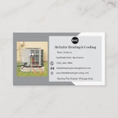 Grijze AC Unit Verwarming Koeling HVAC Visitekaart Visitekaartje (Voorkant)