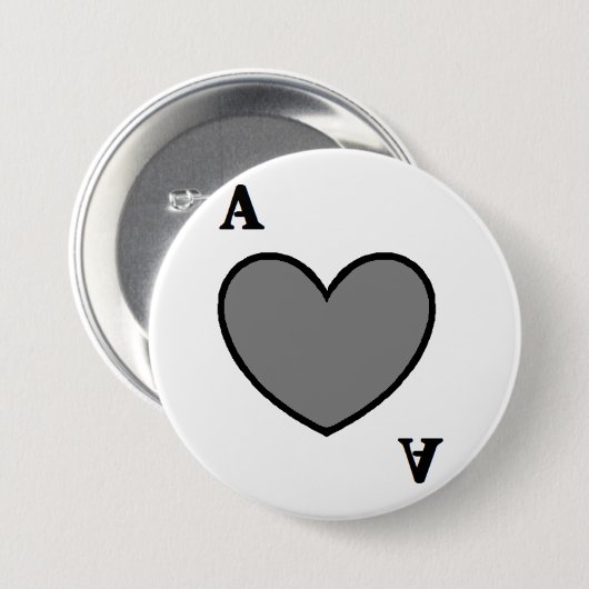 Grijze ace ronde button 7,6 cm (Voorkant /achterkant)