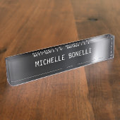 Grijze achtergrond Duidelijke Leesbare Bedrijfsnaa Naambordje (Zijkant)