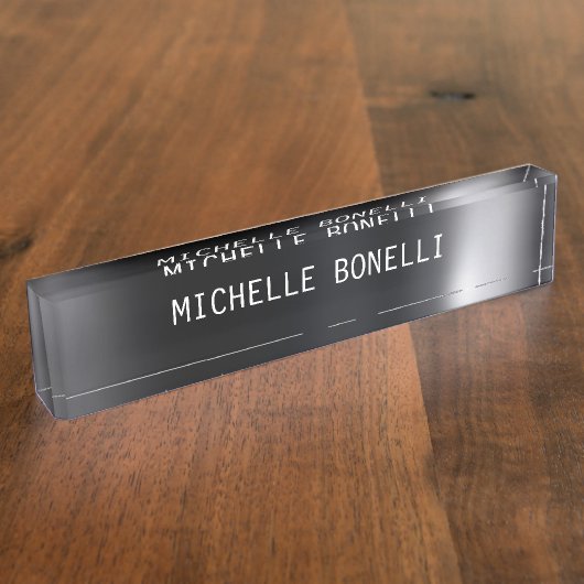 Grijze achtergrond Duidelijke Leesbare Bedrijfsnaa Naambordje (Zijkant)