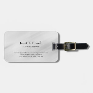 Grijze achtergrond Elegant Plain Simple Profession Bagagelabel