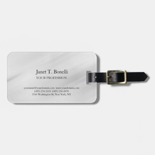Grijze achtergrond Elegant Plain Simple Profession Bagagelabel (Voorkant horizontaal)