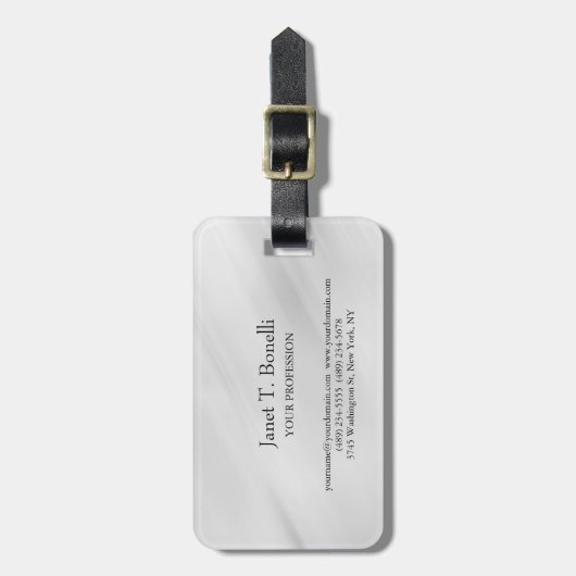 Grijze achtergrond Elegant Plain Simple Profession Bagagelabel (Voorkant verticaal)